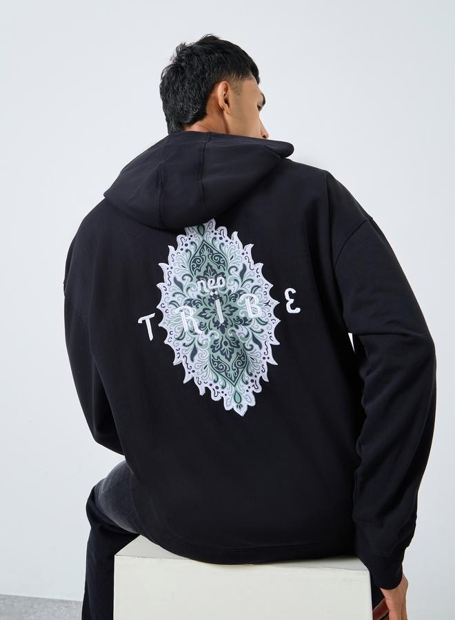 Styli Men Black Oversized Heavy Fleece Hoodie - Image 1